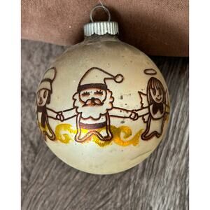 Lot of 2 Vintage Glass Hand designed Christmas ornaments